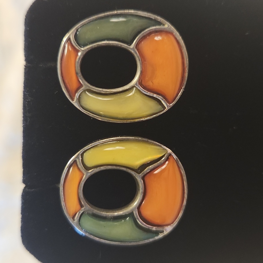 Vintage Stained Glass Earrings